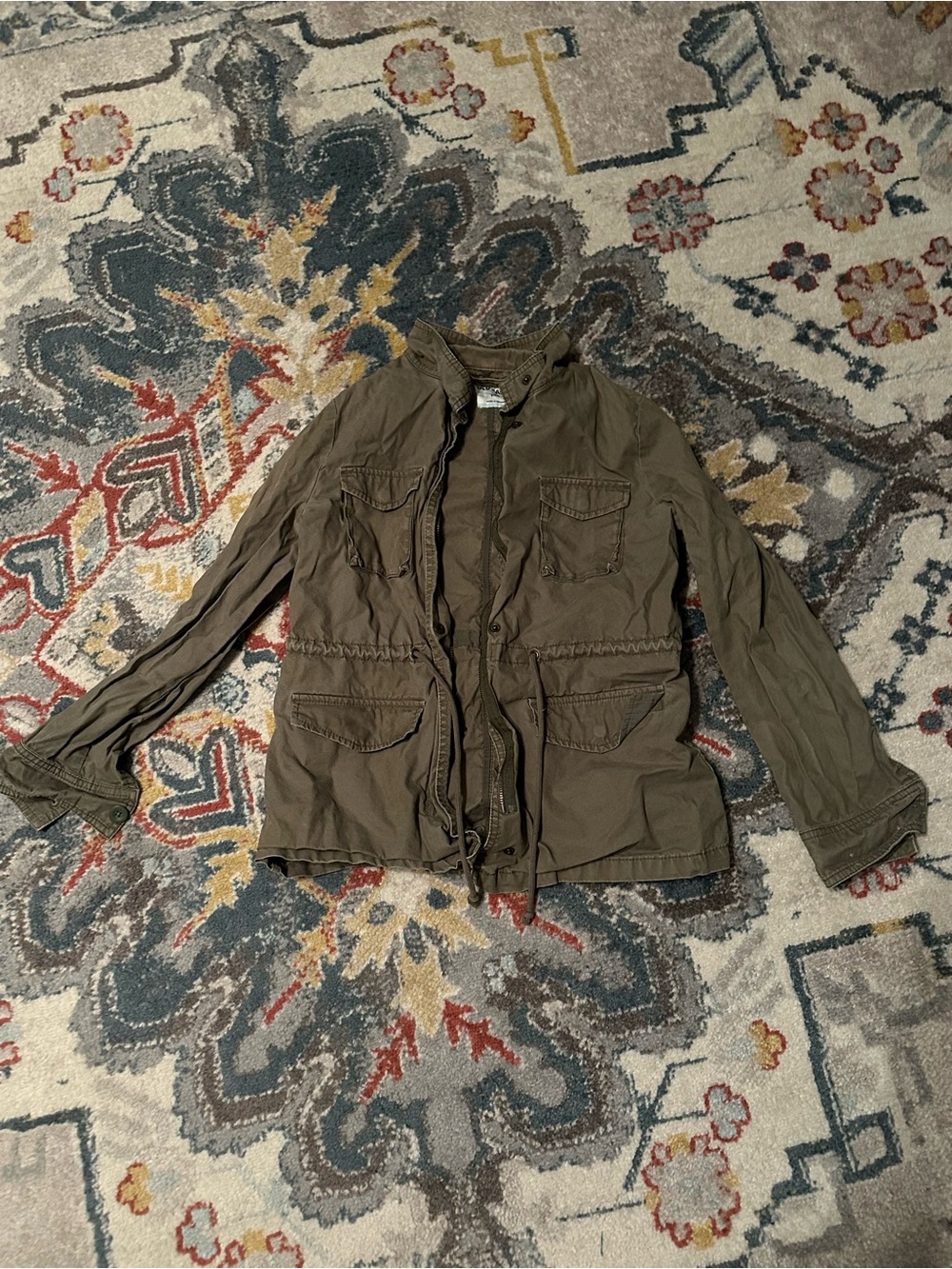 Old Navy Olive Green Utility “Army” Jacket with Drawstring Small